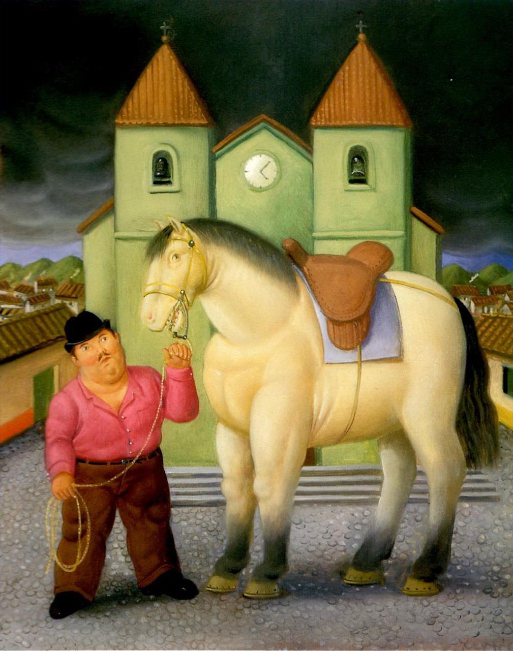 Mensch und Pferd 2 Fernando Botero Ölgemälde